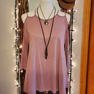 Quarter sleeve purple shirt size medium